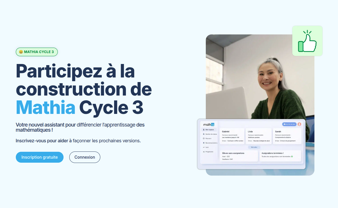 Mathia Cycle 3 — Mathématiques du CM1 à la 6ème par le jeu